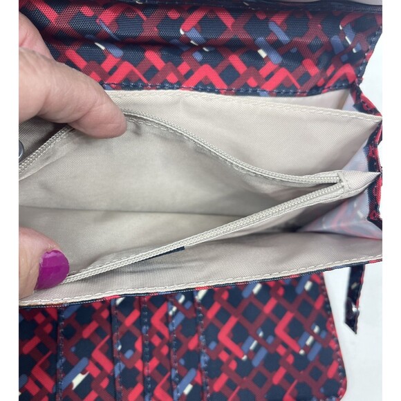 Kipling Wallet Snap Flap Geometric Red Black - Picture 10 of 15